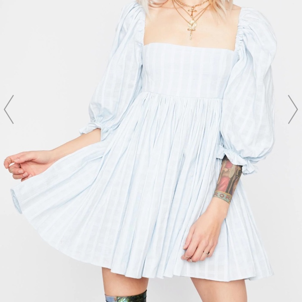Puff sleeve babydoll dress
